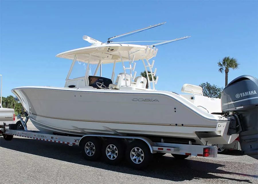 Vancouver boat loaded on a trailer for recovery and towing