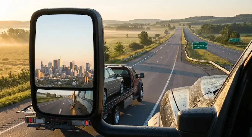 Vancouver tow truck on extended highway route